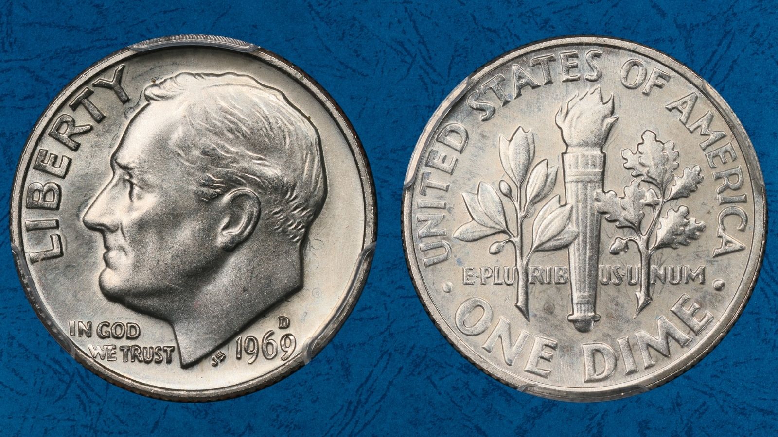 Comparison of standard 1969-D mint mark versus 1969-D/D RPM FS-501 showing secondary D impression above the date